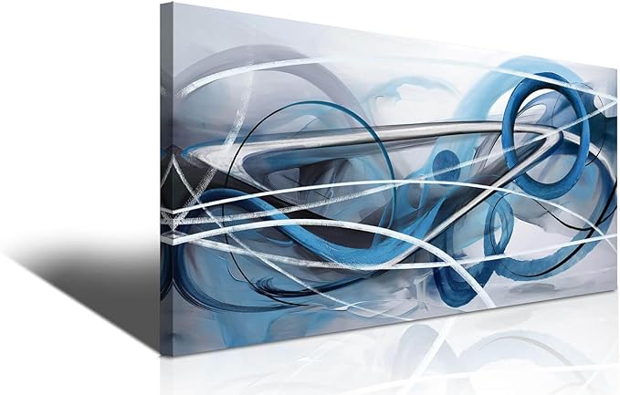 YDYSUNE Blue Abstract Wall Art Modern Canvas Wall Paintings Abstract Artwork for Living Room Pictures for Bedroom Wall Decor Office Home Decor 24×48IN