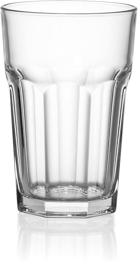 Red Co. Set of 6 Clear Glass 14 Fl Oz Drinking Highball Tumblers for Water, Juice, Beer, Cocktails