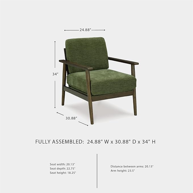 Signature Design by Ashley Bixler Mid-Century Modern Upholstered Showood Accent Chair, Green