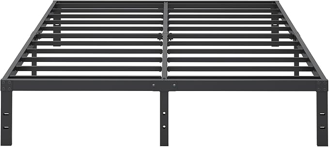10 Inch King Size Bed Frame, Platform Metal Bed Frame King Heavy Duty Steel Slat Mattress Foundation, No Box Spring Needed, Easy Assembly, Noise-Free, Black