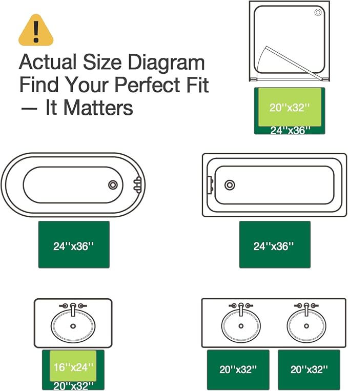 LUMI Bathroom Rug 16x24, Soft Absorbent Microfiber Bath Mats, Non-Slip Machine Wash Bath Mats for Bathroom, Shower and Bathtub Floor, Sunflower