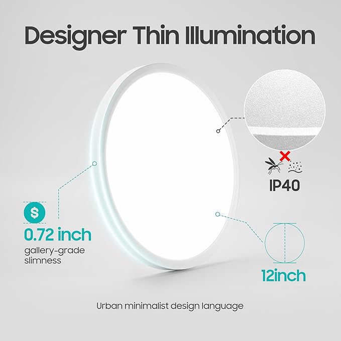 6 Pack 32W 3520LM Dimmable LED Flush Mount Ceiling Light, Ø15.8 Inch 5CCT Selectable (2700K-6500K), Slim Integrated Light Fixture for Kitchen Bedroom Laundry Hallway, White