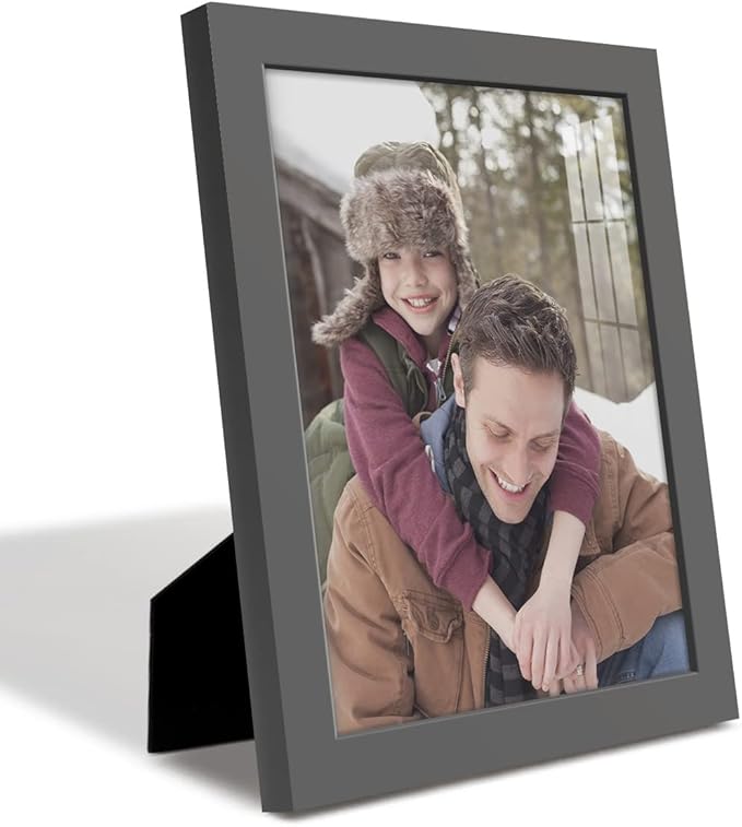 Renditions Gallery 8x10 inch Picture Frame High-end Modern Style, Made of Solid Wood and High Definition Glass Ready for Wall and Tabletop Photo Display, Gray Frame