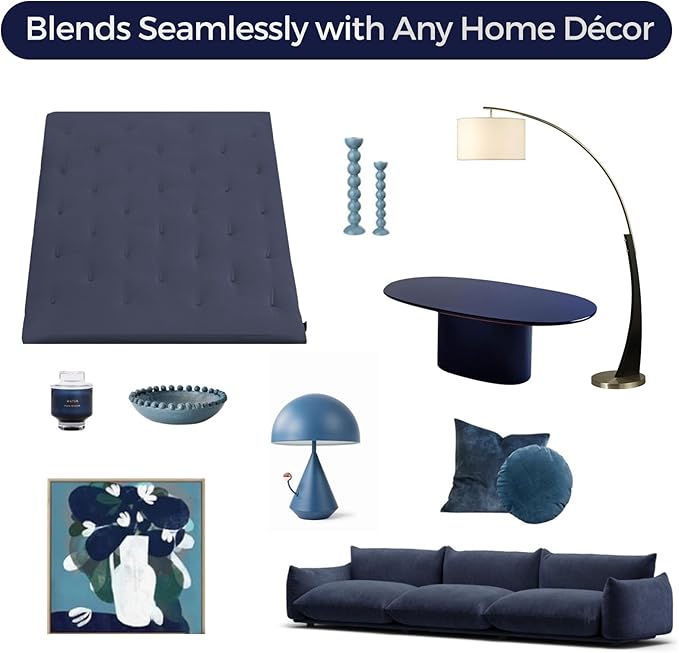 Syrinx Japanese Floor Futon Mattress, Foldable Tatami Sleeping Pad for Adults & Kids, Roll-Up Floor Bed or Bench Cushion