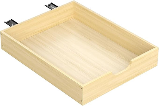 COOLBEBE Pull Out Cabinet Drawer, Soft Close Solid Wood Pull Out Organizer for Cabinet,17" W x 21" D Pull Out Shelves in Kitchen, Pantry, Bathroom