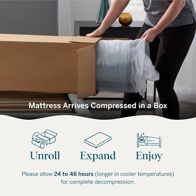 LUCID 10 Inch Memory Foam Mattress - Medium Feel - Infused with Bamboo Charcoal and Gel - Bed in a Box - Temperature Regulating - Pressure Relief - Breathable - White - King Size