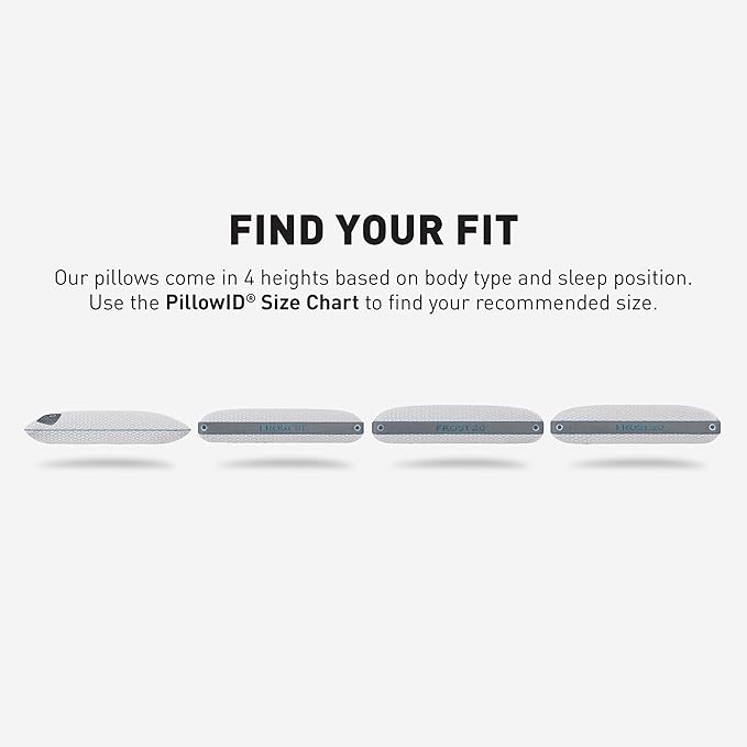 Bedgear Frost Performance Pillow - Size 1.0 - Cooling Bed Pillow for Hot Sleepers - Medium Firmness Pillow for All Sleep Positions, Hypoallergenic, Washable & Removable Cover - 20" W x 26" L x 5.25"H