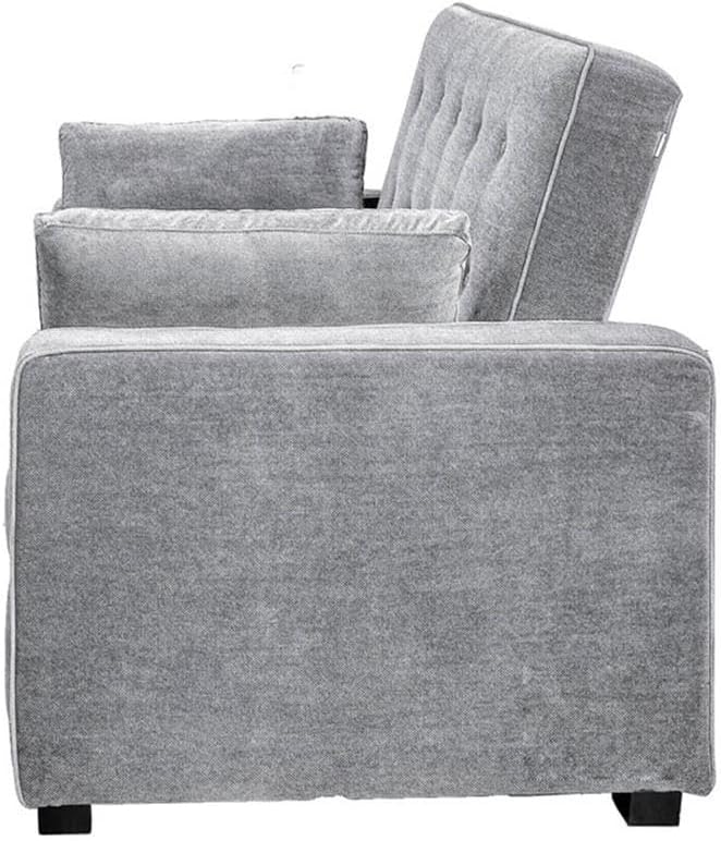 Lifestyle Solutions Ainsley Full Size Convertible Loveseat, Light Grey