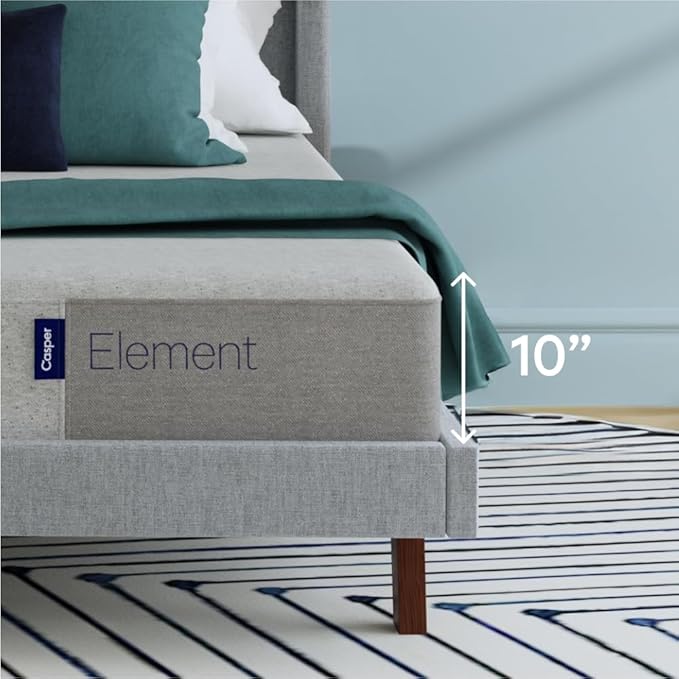 Casper Sleep Element, Medium Firm Twin Mattress - Memory Foam + Support - 100-Night Trial - CertiPUR-US Mattress, Grey