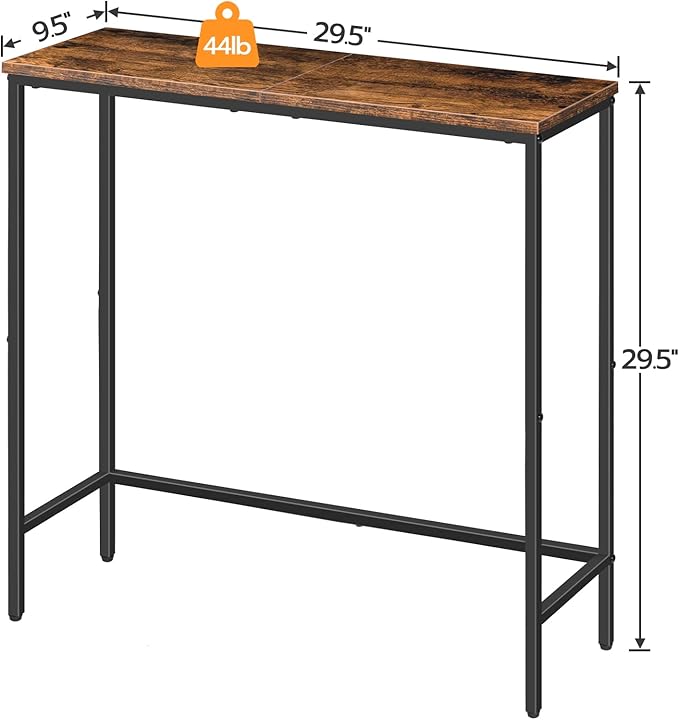 HOOBRO 2 Pack Narrow Console Table, 29.5" Small Entryway Table, Thin Sofa Table, Display Table, for Hallway, Bedroom, Living Room, Foyer, Rustic Brown and Black BF75XGP201