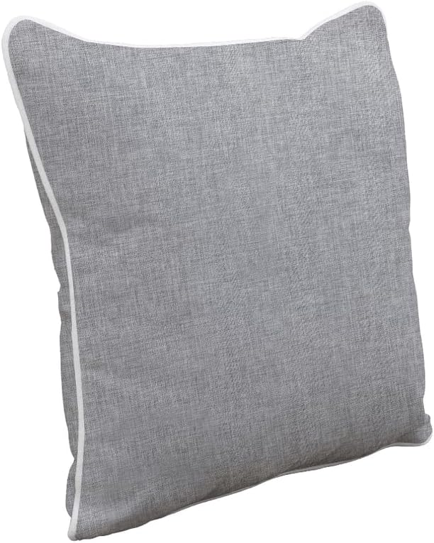 East Green 18 x 18 Waterproof Outdoor Pillow with Insert, Granite with White Piping - Premium Olefin Outdoor Accent Pillow for Patio Furniture