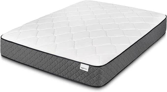 Amazon Basics Memory Foam Mattress, Full Size Mattress, Hybrid, 10 Inch, Medium Feel, Motion Isolation Springs, White/Gray