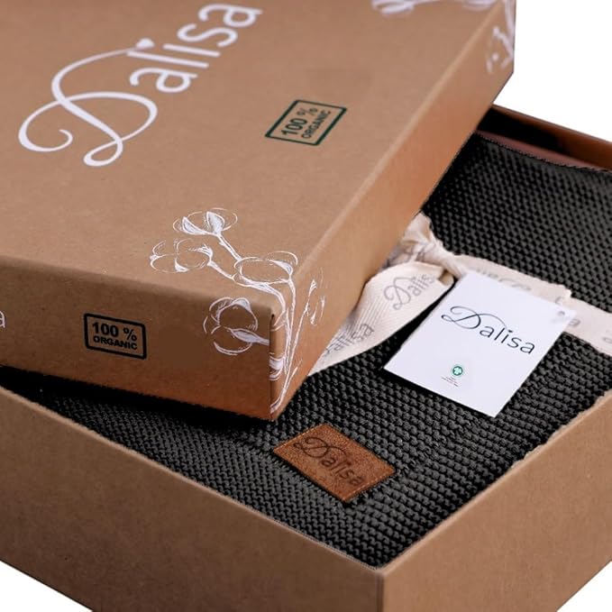 Dalisa 100% Organic Turkish Cotton Throw Blanket - GOTS Certified, Cozy - Perfect for Couch, Bed, and Home Decor - Boho Vintage Knit Alina (Black, 60x80)