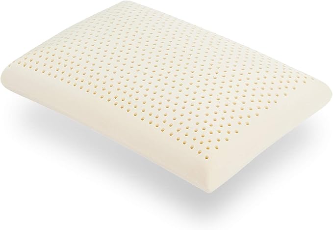 Talalay Latex Pillow, Extra Soft Latex Foam Pillow for Sleeping, Bed Pillow for Back with Removable Cotton Cover, Side and Stomach Sleepers, Helps Relieve Shoulder and Neck Pain (Standard Size)