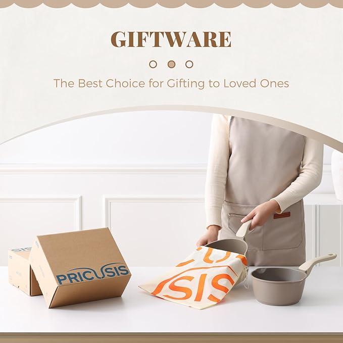 Nonstick Saucepan Set with Lids, 2QT and 2.7QT Sauce Pan Set, Non Toxic Sauce Pots with Pour Spouts for Multipurpose Use, PFOA Free, Induction Compatible Apricot