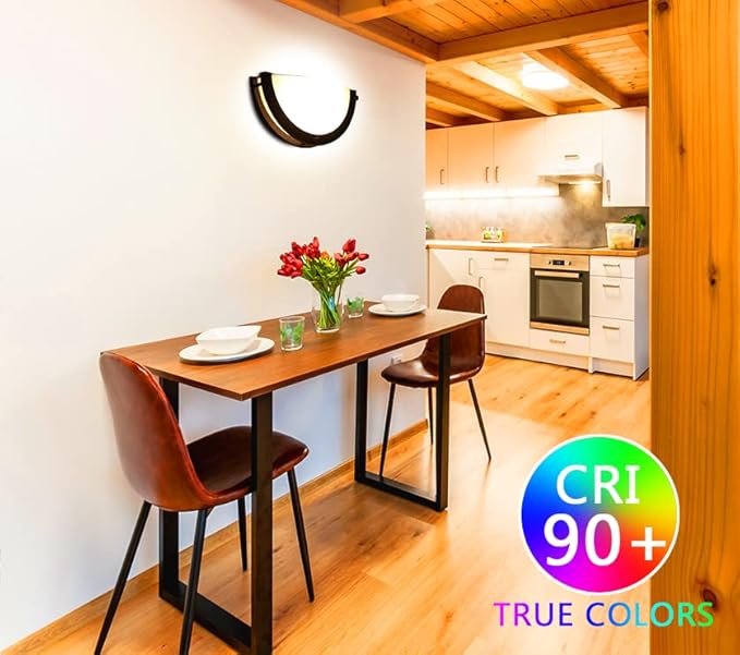 CLOUDY BAY 12 inch Wall Lamp,CRI90+15W 3000K/4000K/5000K Color Temperature Adjustable Dimmable Wall Sconce,LED Half Moon Wall Fixture, Oil Rubbed Bronze