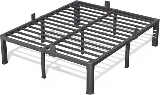 16 Inch King Bed Frame with Rounded Corner and Headboard Hole Mattress Retainers 3500 lbs Heavy Duty Support Metal Platform Bed Frame Noise Free No Box Spring Needed Easy Assembly