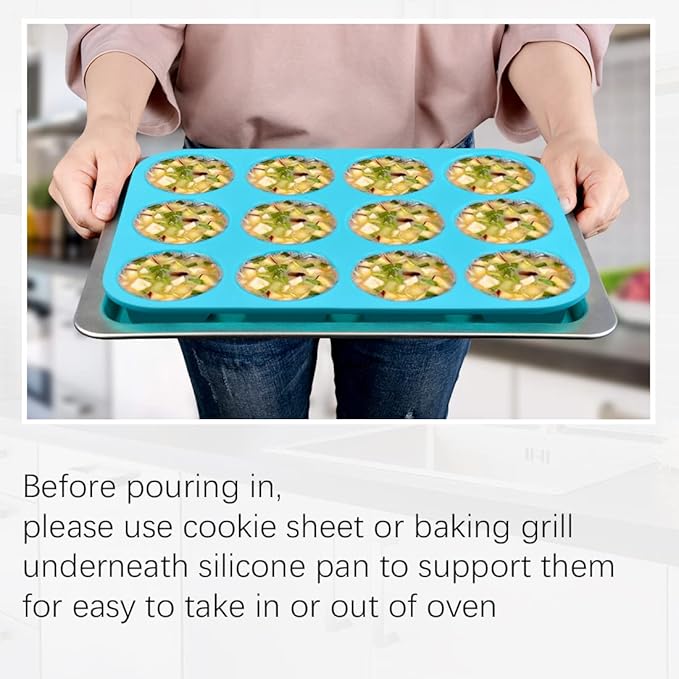 CAKETIME Silicone Muffin Pan Cupcake Pan Set - Mini 24 Cups and Regular 12 Cups Muffin Tin, Nonstick Food Grade Molds with 12 Baking Cups