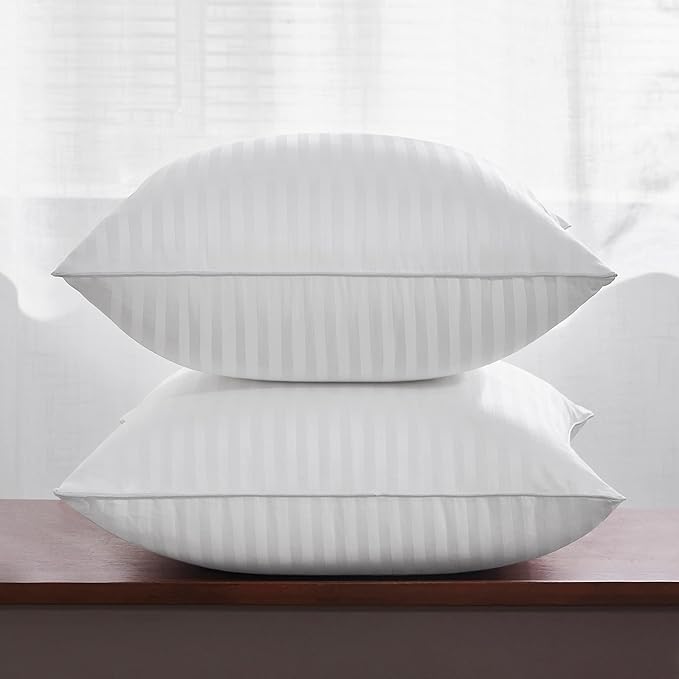 Oubonun 18 x 18 Throw Pillow Inserts, Firm and Fluffy Decorative Square Pillows for Couch Bed Sofa with Soft Cotton Cover White Cushion with Down Alternative Pack of 2