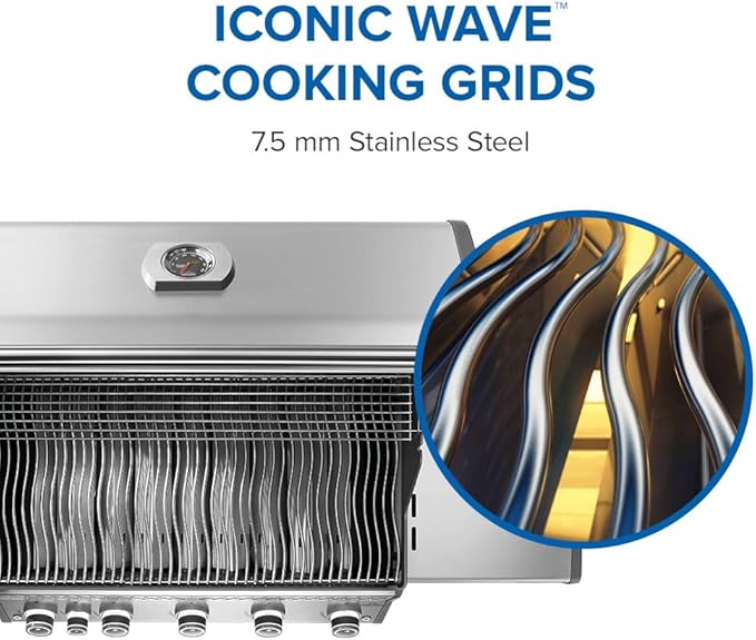 Napoleon Rogue PRO 625 Propane Gas Grill with Infrared Side Burner, Stainless Steel, Durable 6-Burner Gas BBQ