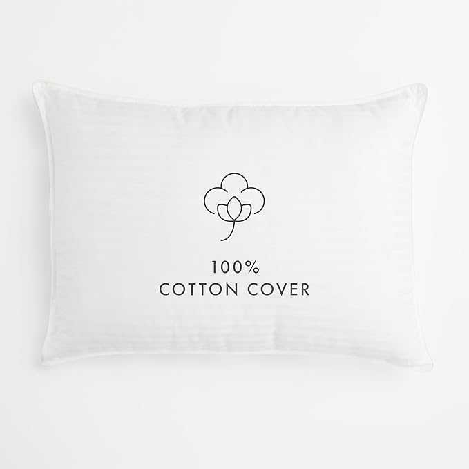 Linen Market Cooling Gel Queen Pillows Set of 2-100% Cotton Cover, Soft Gel-Fiber Filling, Bed Pillows for All Sleepers, Odorless and Non-Toxic, Perfect Firmness for Cool Comfort