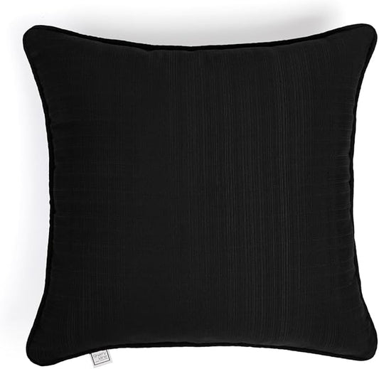 Sherry Kline Sunrise Indoor/Outdoor Square Corded Edge Filled Pillow Black 18"x18" Set of 2