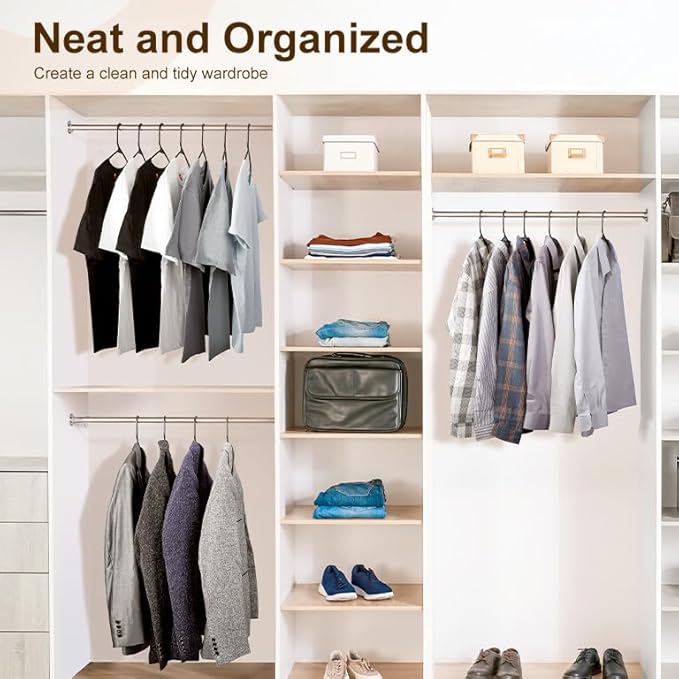 HOUSE DAY Black Plastic Hangers 100 Pack, Plastic Clothes Hangers with Built-in Hooks, Durable and Strong Coat Hangers for Closet, Space Saving Clothing Hanger for Shirts, Coats, Skirt, Dress