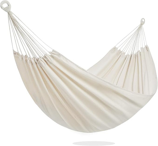 PNAEUT Double Hammocks for Outside, Replacement Outdoor Tree Hammock for Indoor Patio Porch Garden (Beige, Medium)