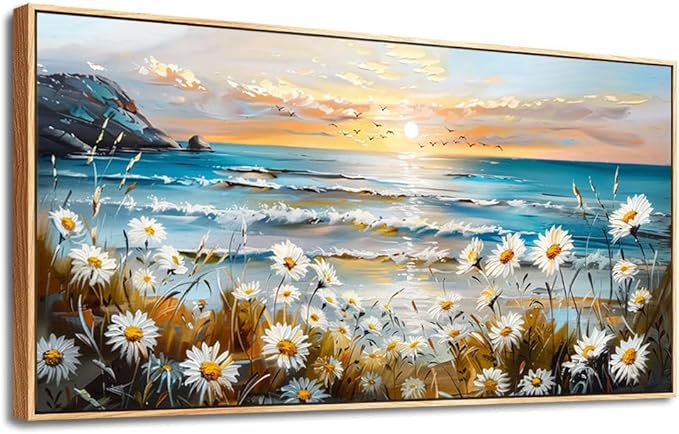 PHAOHUAXM Canvas Wall Art For Living Room Farmhouse Bedroom Wall Painting Marine Landscape Painting Office Photos Watercolor Wall Decor Flowers Nature Artwork For Walls Modern Home Decor 20x40 In