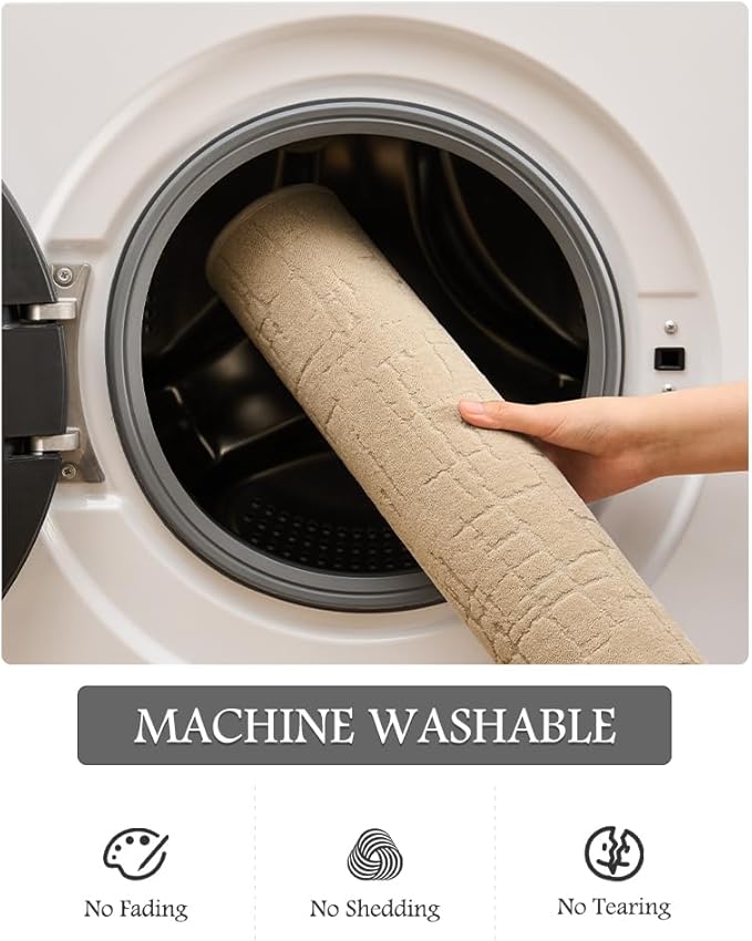 AMOAMI-Bath Mat-Absorbent Quick Dry Bathroom Floor Mats-Washable Rubber Backing Bath Mats for Bathroom Rugs Fit Under Door-Bath Rug for in Front of Sink Bathtub Shower Room, Camel 24''x48''