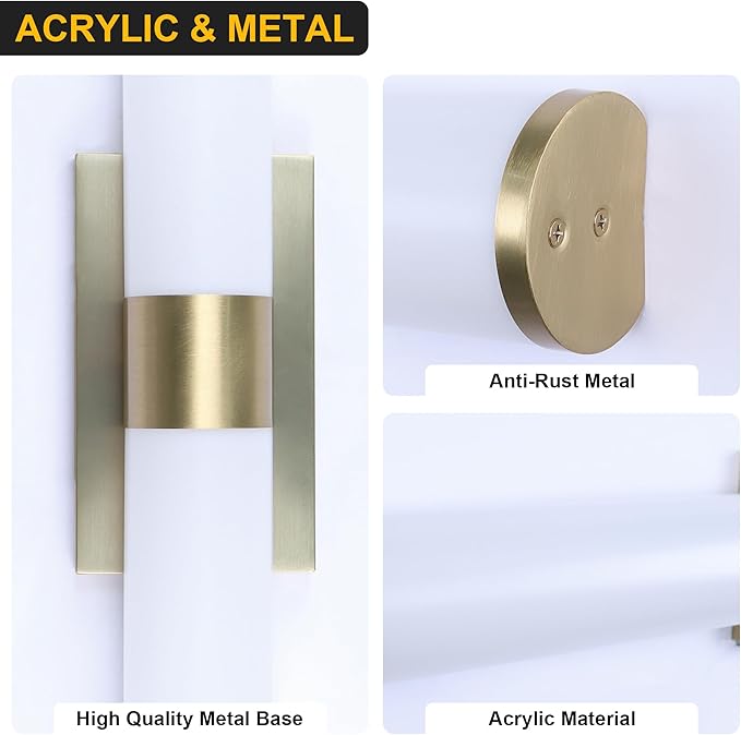 Kalium 33in Modern Wall Sconces, Dimmable Bathroom Vanity Lights, 3000K Warm White LED Indoor Sconces Lighting for Bathroom, Stairs, Living Room, Bedroom. Hardwired.