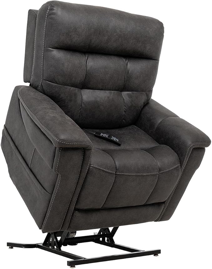 VivaLift! Radiance Power Recliner Lift Chair by PrideMobility, with 3 Heat Pads Heat System (Canyon Steel, Large-Tall with Inside Delivery & Setup)