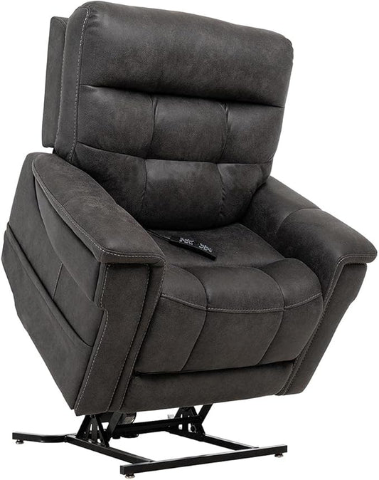 VivaLift! Radiance Power Recliner Lift Chair by PrideMobility, with 3 Heat Pads Heat System (Canyon Steel, Small with Inside Delivery & Setup)