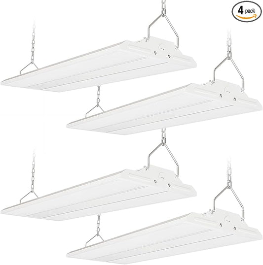 LED Linear Shop Lights 150W, 22500LM Led High Bay Lights 5000K Daylight 120-277V, 4-Pack Led Garage Light for Shop Workshop Store Commercial Supermarket Warehouse Basement Exhibition Room ETL
