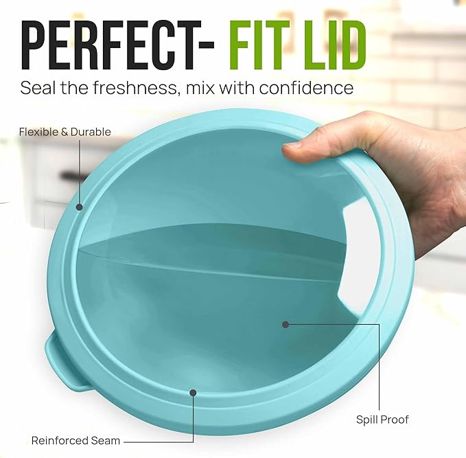 Zulay Kitchen 12 Piece Plastic Mixing Bowls with Leak-Proof Lids Set - Microwave and Freezer Safe Kitchen Mixing Bowls for Preparing, Serving and Storing - Large Nesting Bowls (Cotton Candy Ombre)