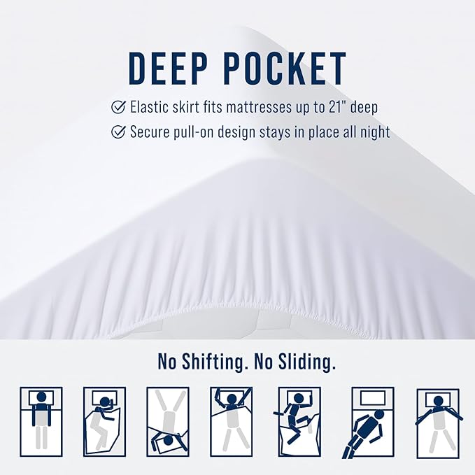 OLANLY California King Quilted Fitted Mattress Pad, Elastic Fitted Mattress Topper, Cooling Soft Mattress Cover Stretches up to 21 Inches Deep, Machine Washable Mattress Protector (72x84 inch, White)