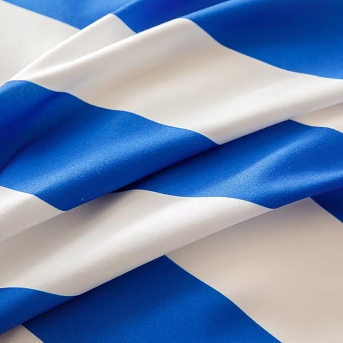 CLOTHKNOW Striped Full Size Comforter Sets Blue White Farmhouse Bedding Comforter Sets Boho Comforter Soft Comforter with 2 x Pillow Cases