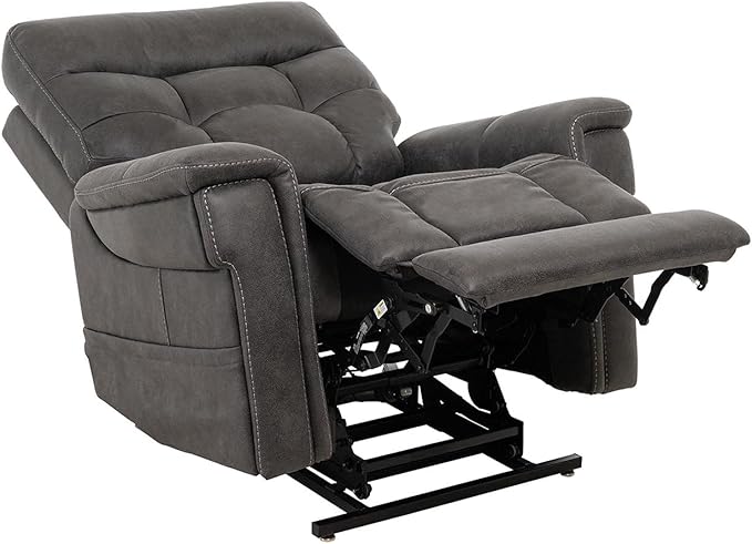 VivaLift! Radiance Power Recliner Lift Chair by PrideMobility, with 3 Heat Pads Heat System (Canyon Steel, Large-Tall with Curbside Delivery)