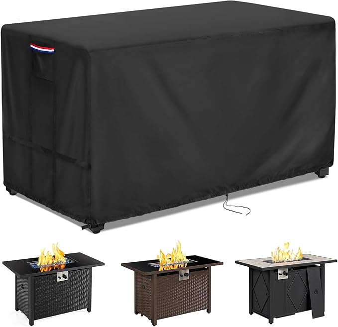 Youlvy Fire Pit Cover Rectangular 40 Inch - Waterproof Outdoor Fire Table Cover Rectangle Heavy Duty, 600D Patio Propane Gas Firepit Cover Rectangular Tear Weather Resistant - 40 x 25 x 20 Inch