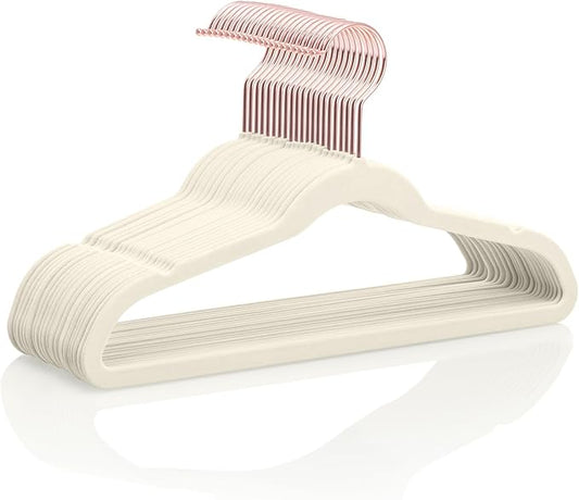 MIZGI Kids Velvet Hangers,Non-Slip Big Kids Hangers,14 Inch Hangers for Youth,Teen Clothes,Pack of 50