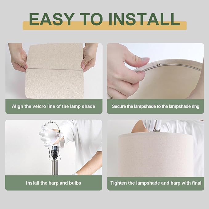 26" Tall Table Lamp for Living Room -Green Lamps Set of 2 Modern Ceramic Lamps for Night Stands, Bedside Lamp for End Tables, Nightstand Lamps for Bedroom