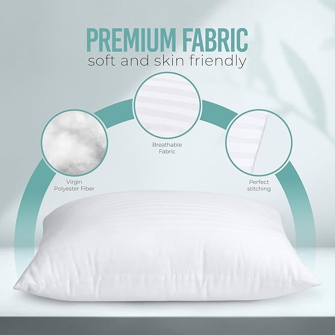 Utopia Bedding Pillows Queen Size Set of 4 (White),Hotel Pillows, Cooling Pillow for Side, Back or Stomach Sleepers