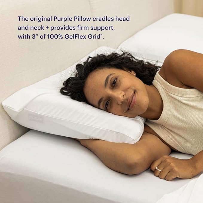 Purple Pillow - The Most Supportive Pillow Science Can Dream Up, Adjustable Boosters for Personalized Height, Made with GelFlex Grid, Ergonomic Support, Standard Size