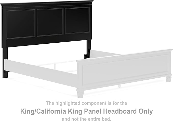 Signature Design by Ashley Lanolee Classic Panel Headboard, King/California King, Black