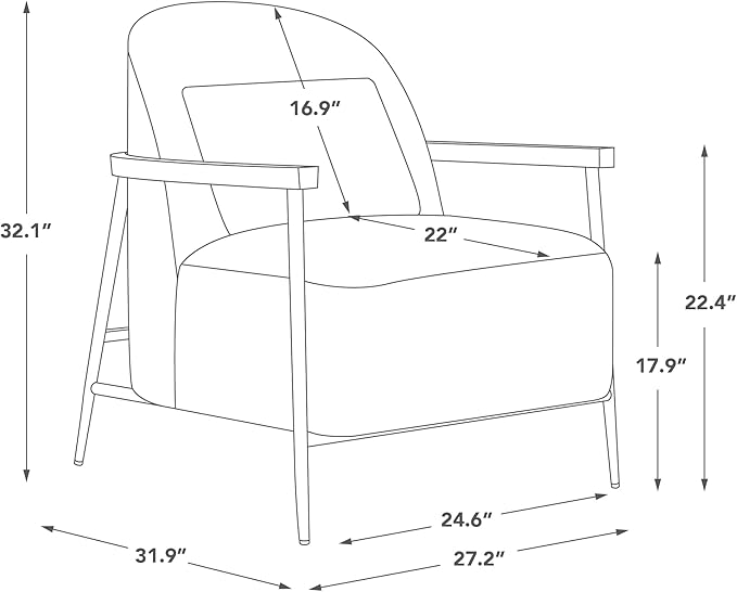 CHITA Accent Chair for Living Room Set of 2, FSC Certified Modern Upholstered Faux Sherpa Fabric Armchair with Metal Frame and Wooden Armrests, White