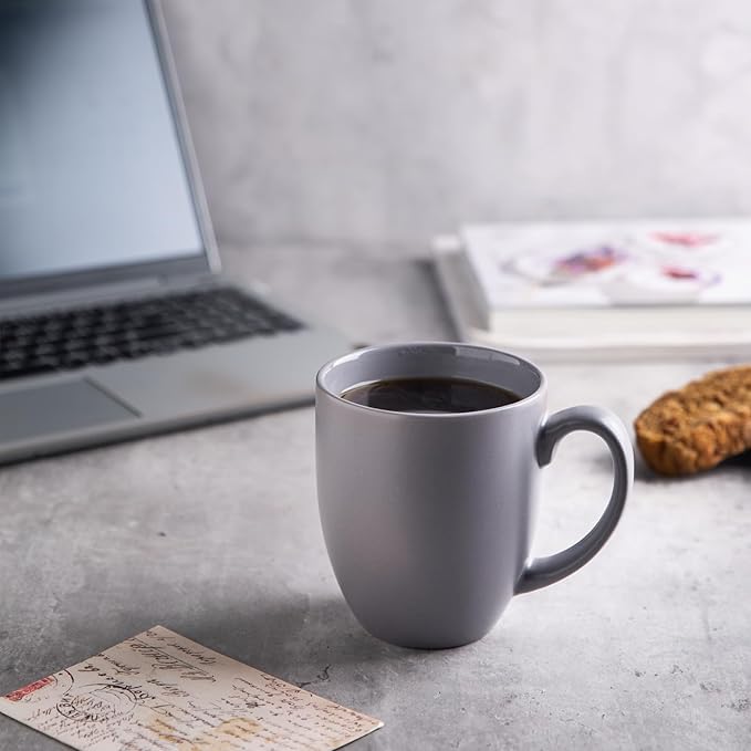 AmorArc 12oz Coffee Mugs Set of 6, Large Ceramic Coffee Mugs for Man, Woman, Dad, Mom, Modern Coffee Mugs Set with handle for Tea/Latte/Cappuccino/Milk/Cocoa. Dishwasher&Microwave Safe, Multi