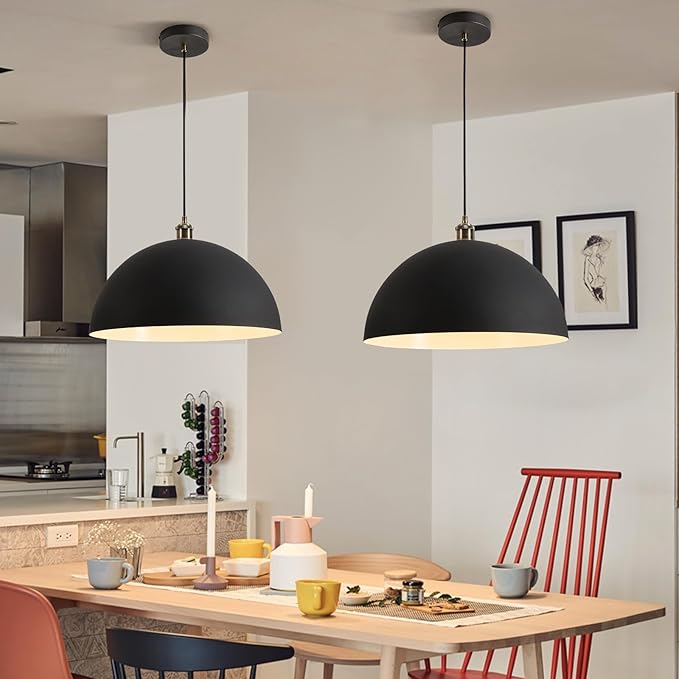 Modern chandelier Industrial style chandelier 17.72 inches Black and white color scheme Indoor chandelier Length of wire 78.74 inches - Suitable for kitchen island, dining room and bedroom use