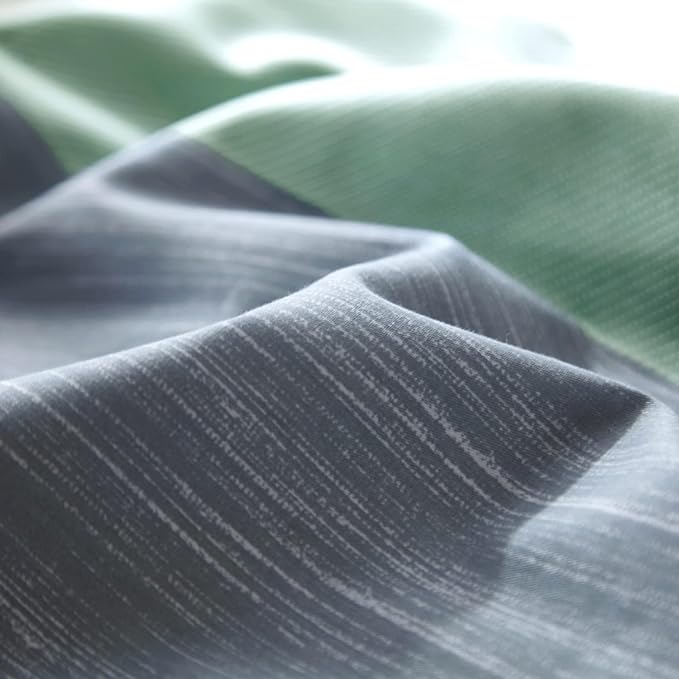 mixinni Simple Patchwork Print Comforter Set Twin XL Size Bed Fluffy Blue Mint Green Geometric Pattern Comforter for Boys Women and Men, 1 Modern Comforter and 2 Pillowcases for All Season