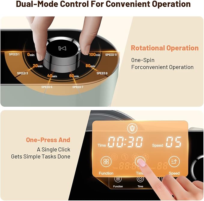 Stand Mixer 6QT Kitchen Mixer with LED Touchscreen, 11-Speed Tilt-Head Mixer with Timer, 4 Preset Menus, Stainless Steel Bowl, Dough Hook, Whisk, Beater