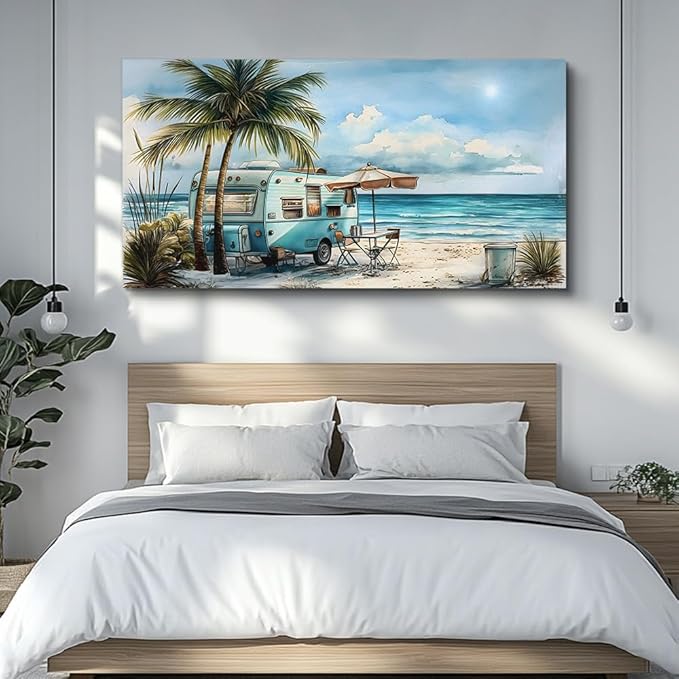 PHAOHUAXM Large Wall Decor For Office Framed Wall Art For Living Room Modern Bedroom Wall Decor Beach And Ocean Landscape Canvas Prints Wall Paintings Seascape Pictures Artwork Home Decor 30"X60"